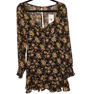 Forever 21 NWT Whimsical Fairycore Mini Dress Goblincore Floral Twee Quirky Sz M